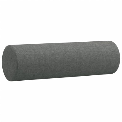 Cuscini Decorativi 2 pz Grigio Scuro Ã˜15x50 cm in Tessuto