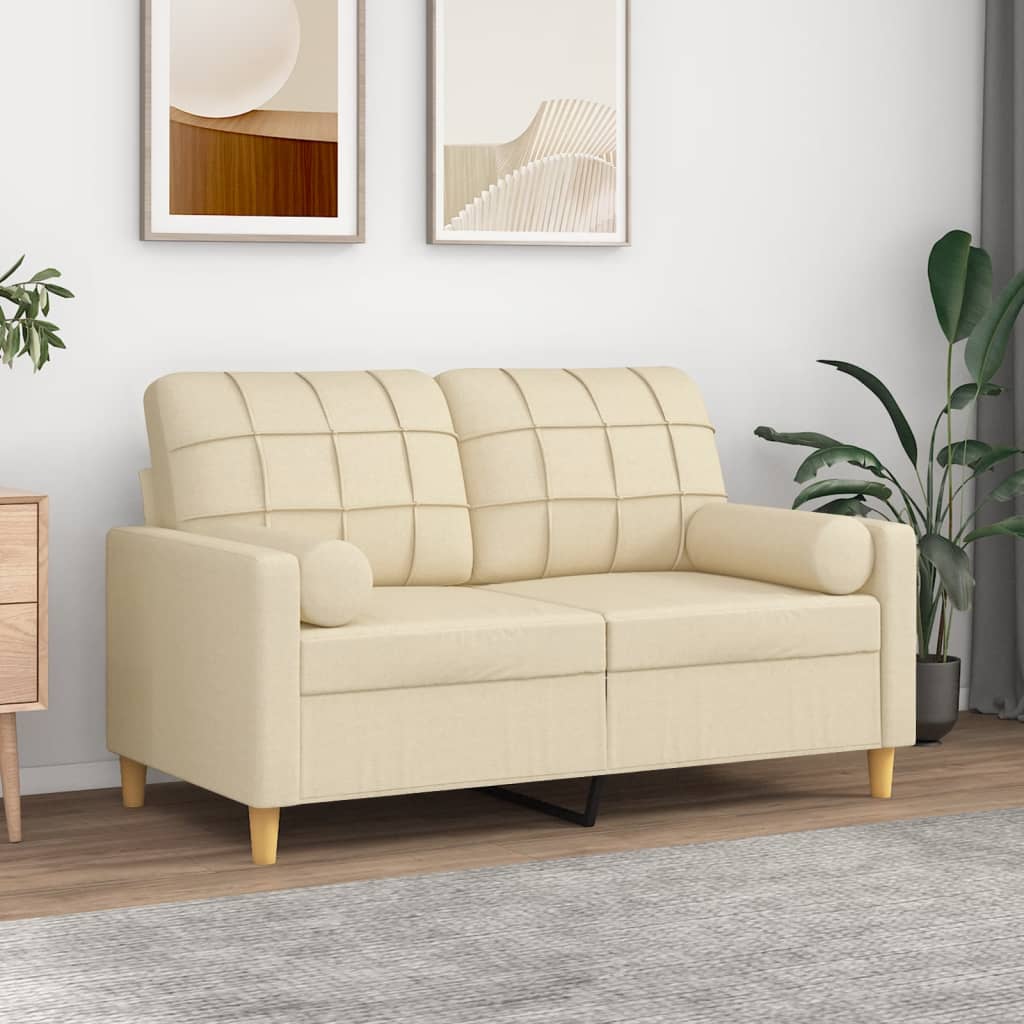 Cuscini Decorativi 2 pz Crema ÃƒËœ15x50 cm in Tessuto
