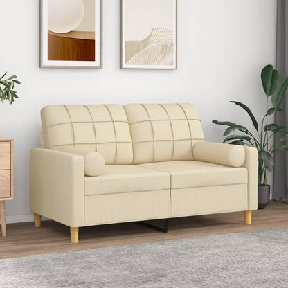Cuscini Decorativi 2 pz Crema ÃƒËœ15x50 cm in Tessuto