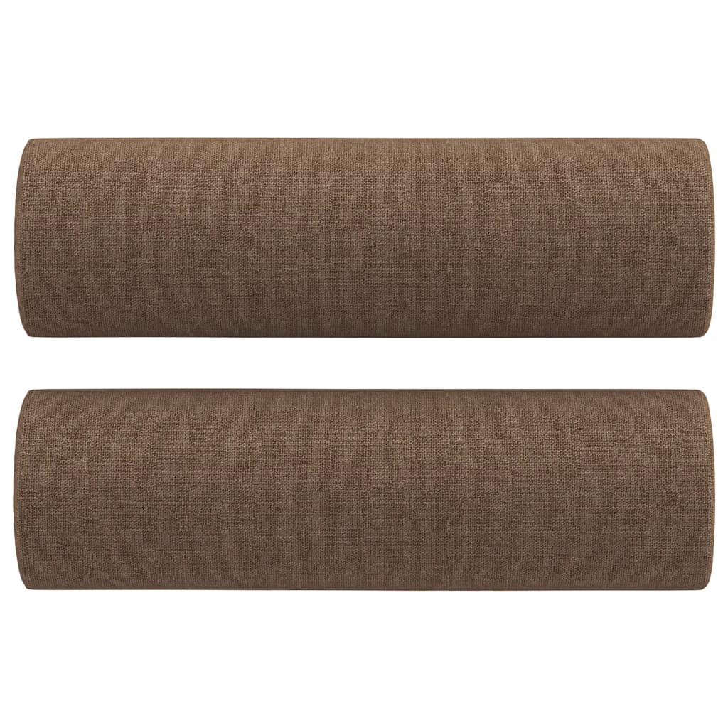 Cuscini Decorativi 2 pz Marrone Ã˜15x50 cm in Tessuto