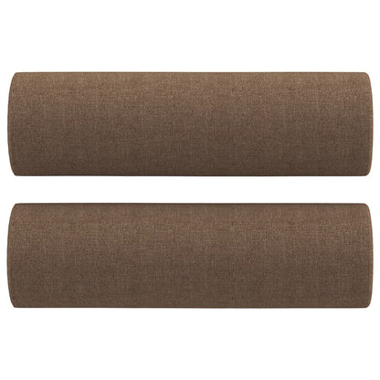 Cuscini Decorativi 2 pz Marrone Ã˜15x50 cm in Tessuto