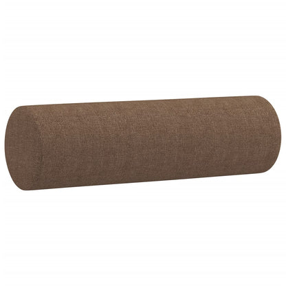 Cuscini Decorativi 2 pz Marrone Ã˜15x50 cm in Tessuto