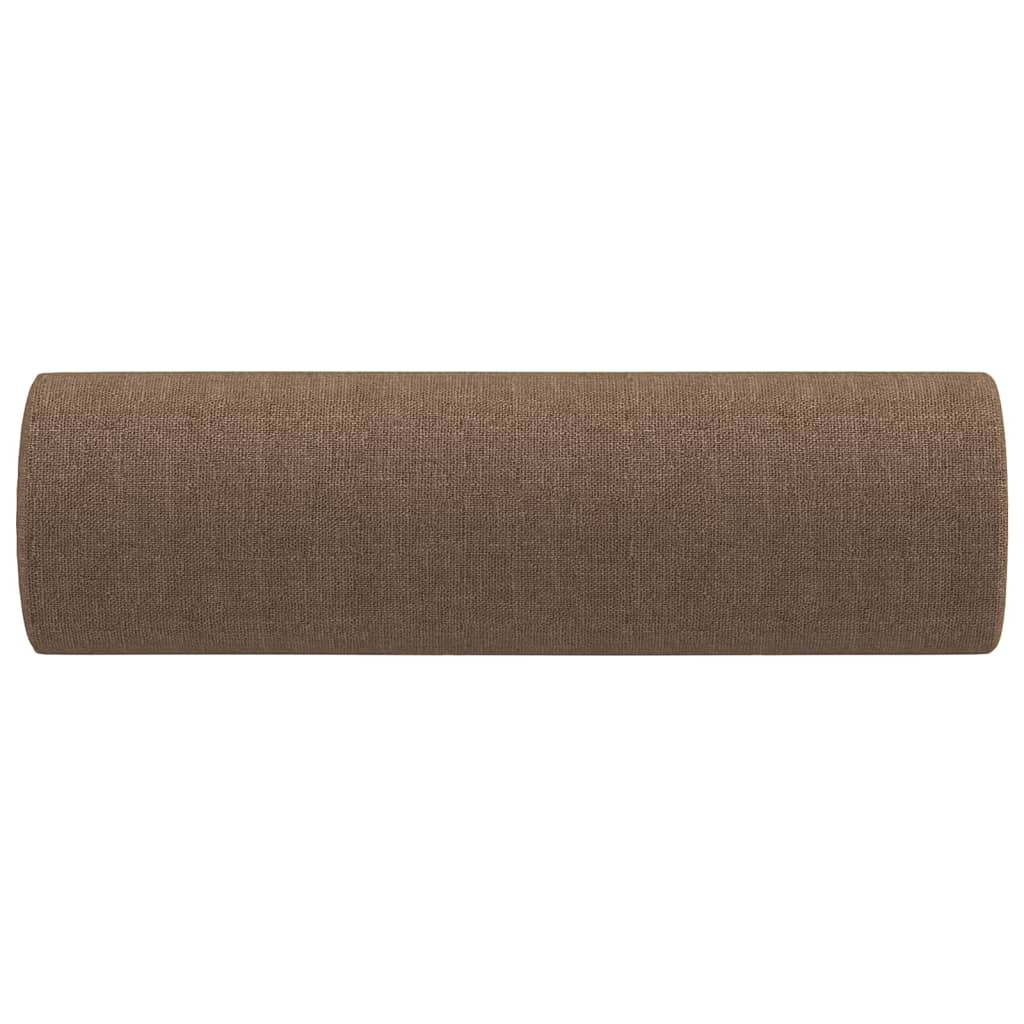 Cuscini Decorativi 2 pz Marrone Ã˜15x50 cm in Tessuto