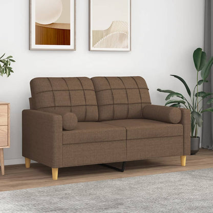 Cuscini Decorativi 2 pz Marrone Ã˜15x50 cm in Tessuto
