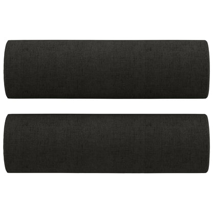 Cuscini Decorativi 2 pz Nero Ã˜15x50 cm in Tessuto