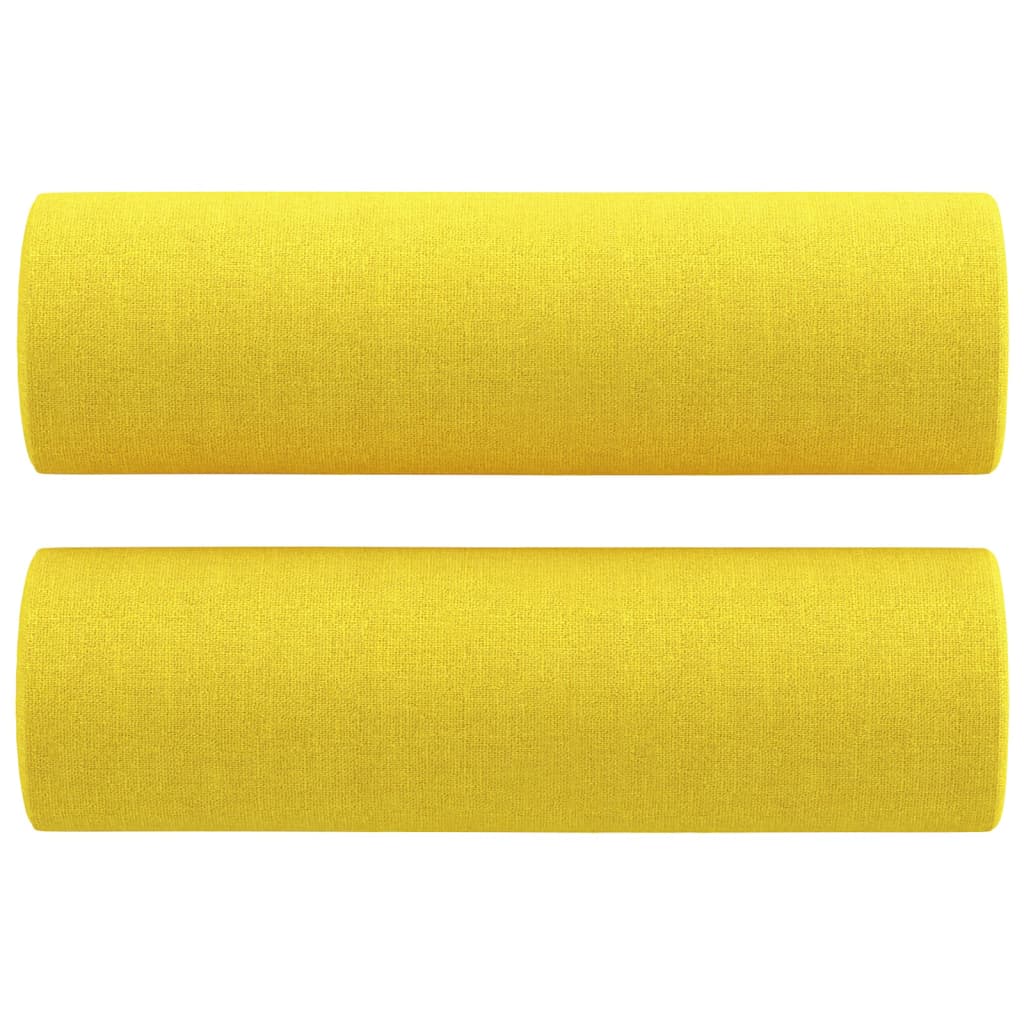 Cuscini Decorativi 2 pz Giallo Chiaro Ã˜15x50 cm in Tessuto