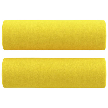 Cuscini Decorativi 2 pz Giallo Chiaro Ã˜15x50 cm in Tessuto