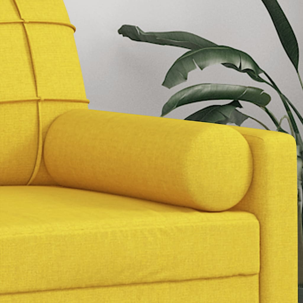 Cuscini Decorativi 2 pz Giallo Chiaro Ã˜15x50 cm in Tessuto