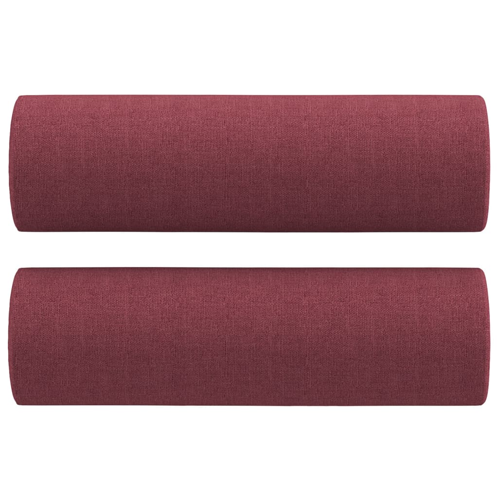 Cuscini Decorativi 2 pz Rosso Vino Ã˜15x50 cm in Tessuto