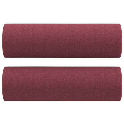 Cuscini Decorativi 2 pz Rosso Vino Ã˜15x50 cm in Tessuto