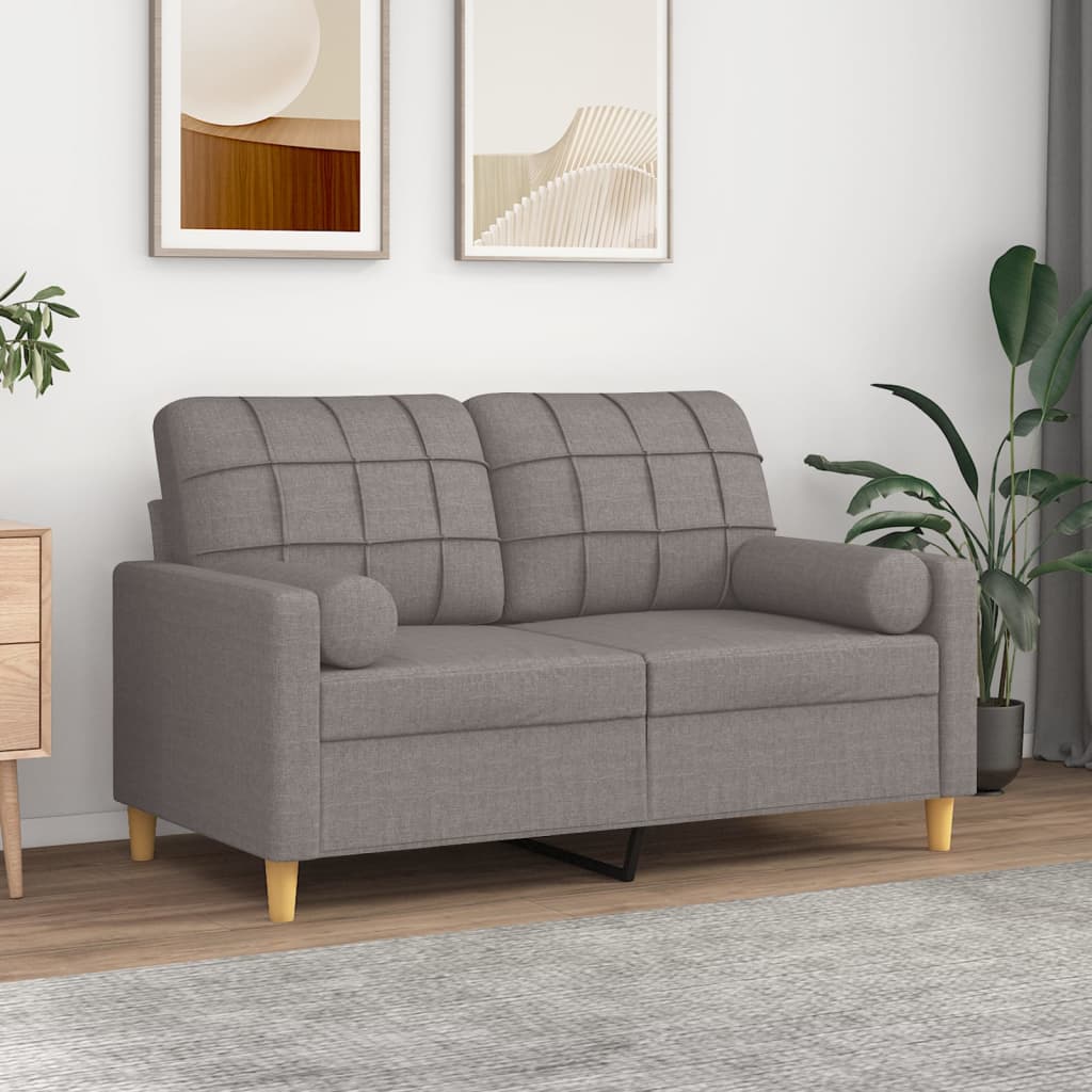 Cuscini Decorativi 2 pz Tortora Ã˜15x50 cm in Tessuto