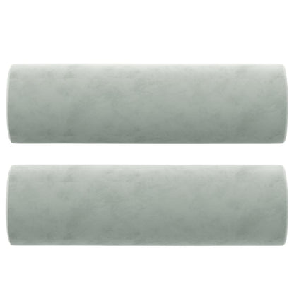 Cuscini Decorativi 2 pz Grigio Chiaro Ã˜15x50 cm in Velluto