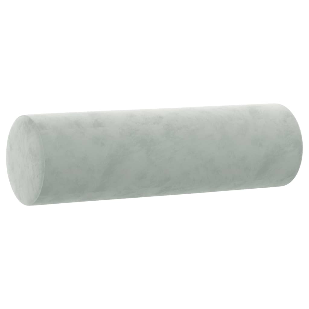 Cuscini Decorativi 2 pz Grigio Chiaro Ã˜15x50 cm in Velluto