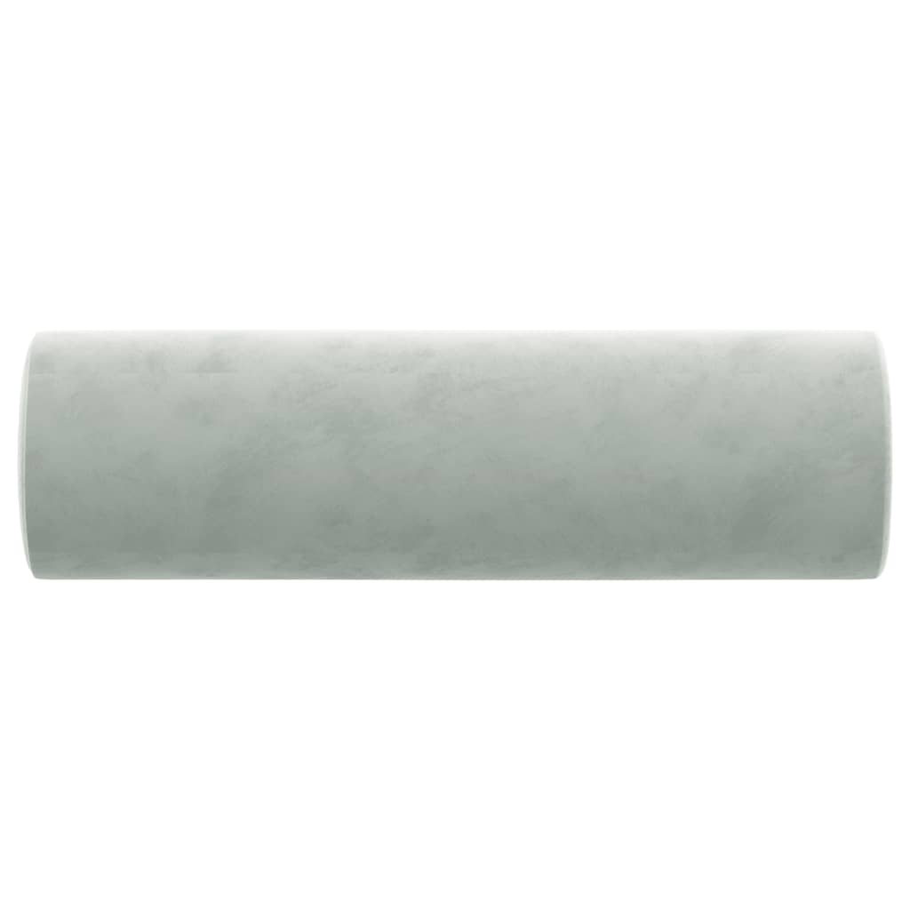 Cuscini Decorativi 2 pz Grigio Chiaro Ã˜15x50 cm in Velluto