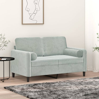 Cuscini Decorativi 2 pz Grigio Chiaro Ã˜15x50 cm in Velluto