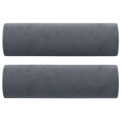 Cuscini Decorativi 2 pz Grigio Scuro Ã˜15x50 cm in Velluto