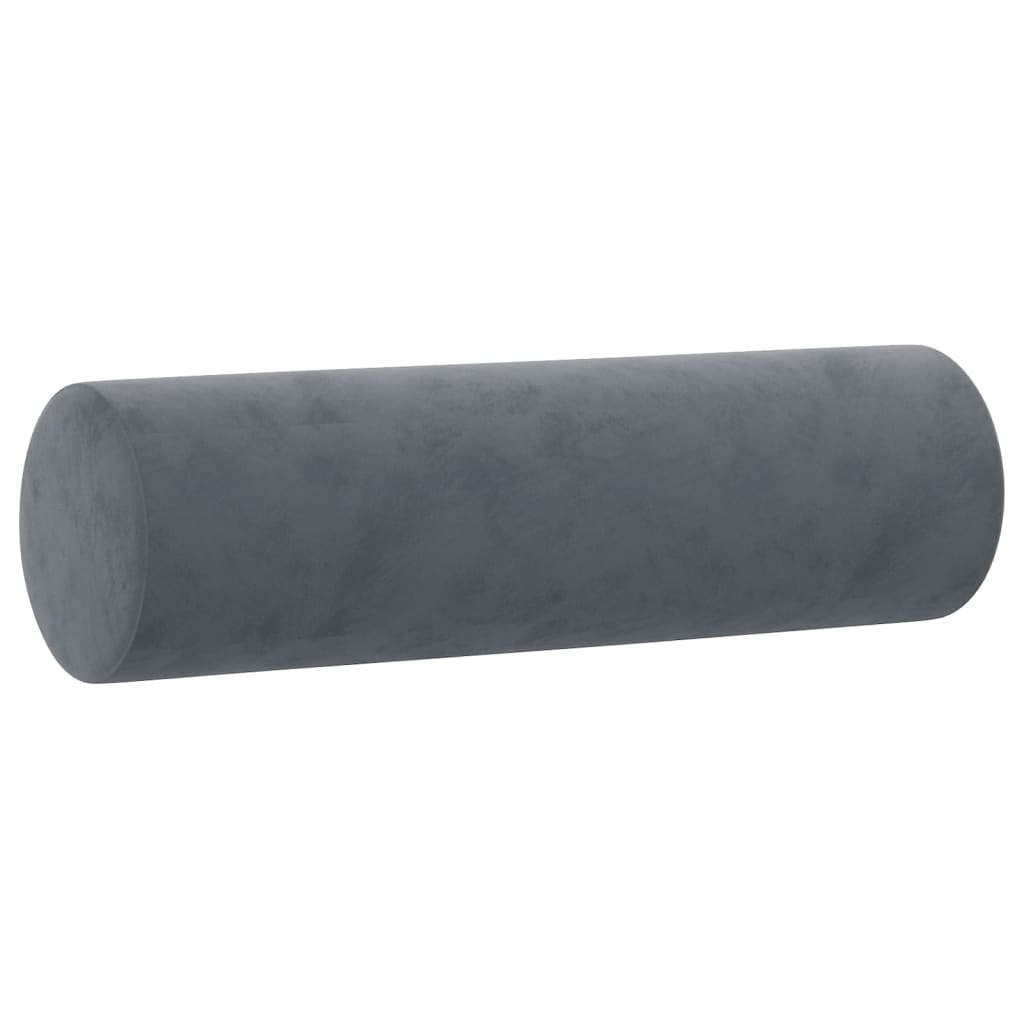 Cuscini Decorativi 2 pz Grigio Scuro Ã˜15x50 cm in Velluto