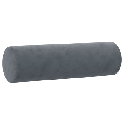 Cuscini Decorativi 2 pz Grigio Scuro Ã˜15x50 cm in Velluto