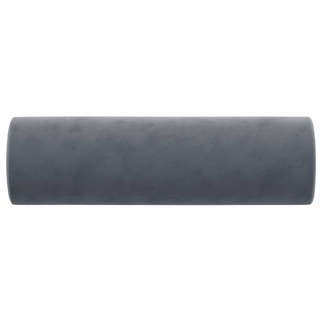 Cuscini Decorativi 2 pz Grigio Scuro Ã˜15x50 cm in Velluto