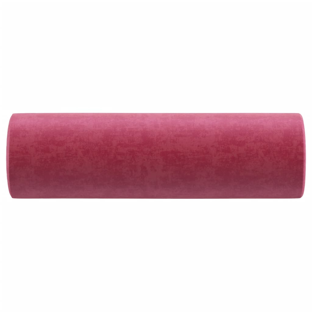 Cuscini Decorativi 2 pz Rosso Vino Ã˜15x50 cm in Velluto