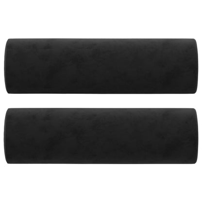 Cuscini Decorativi 2 pz Nero Ã˜15x50 cm in Velluto
