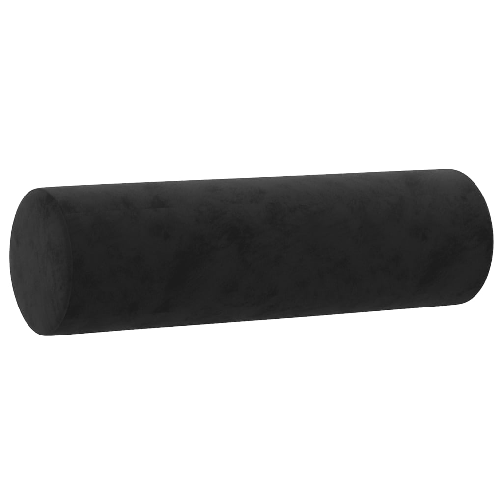 Cuscini Decorativi 2 pz Nero Ã˜15x50 cm in Velluto