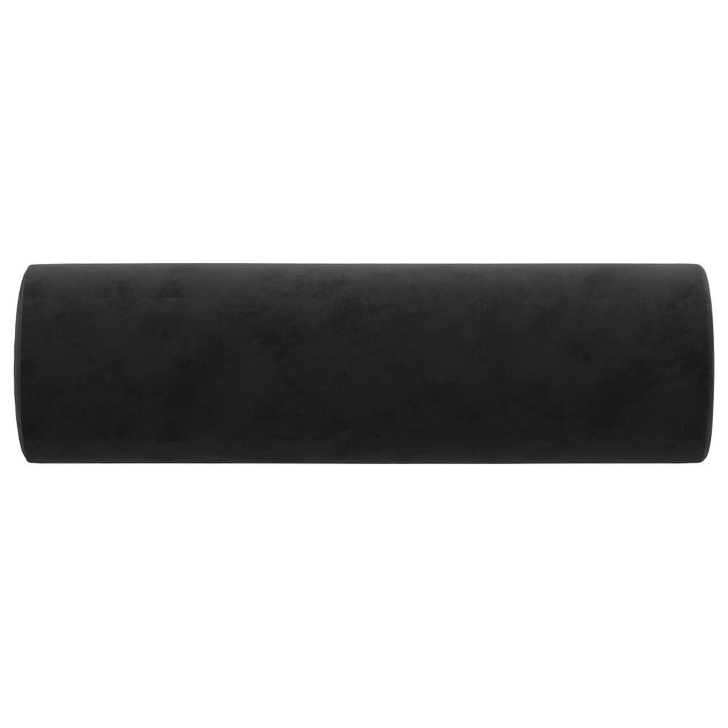 Cuscini Decorativi 2 pz Nero Ã˜15x50 cm in Velluto