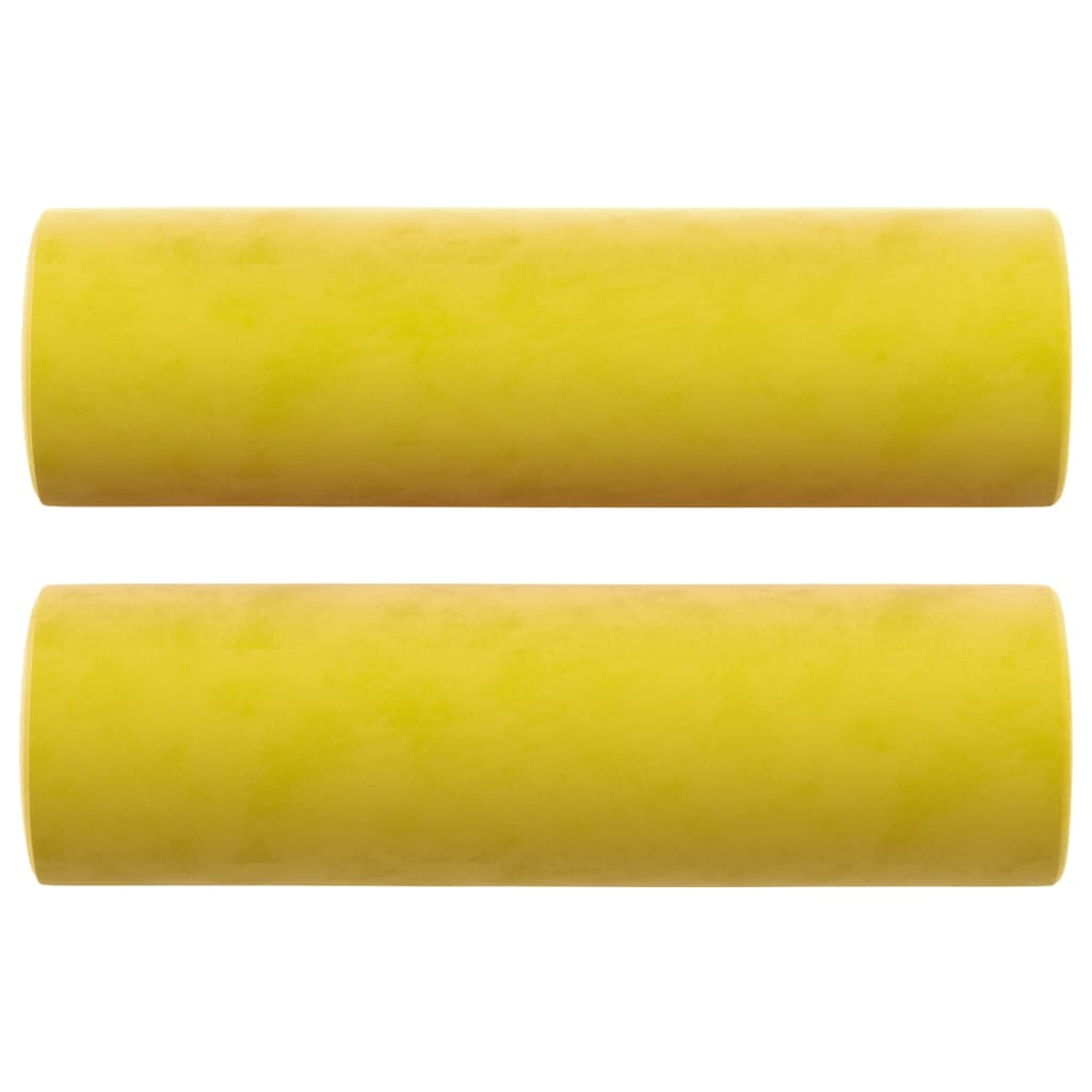 Cuscini Decorativi 2 pz Giallo Ã˜15x50 cm in Velluto