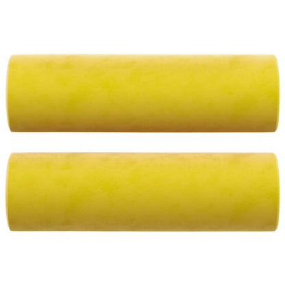 Cuscini Decorativi 2 pz Giallo Ã˜15x50 cm in Velluto
