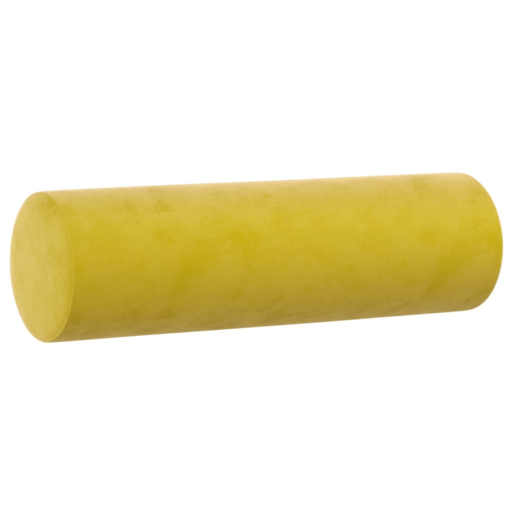 Cuscini Decorativi 2 pz Giallo Ã˜15x50 cm in Velluto