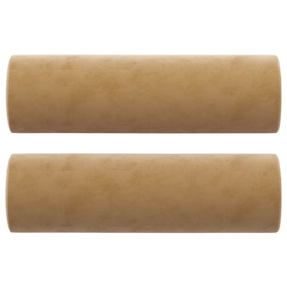 Cuscini Decorativi 2 pz Marrone Ã˜15x50 cm in Velluto