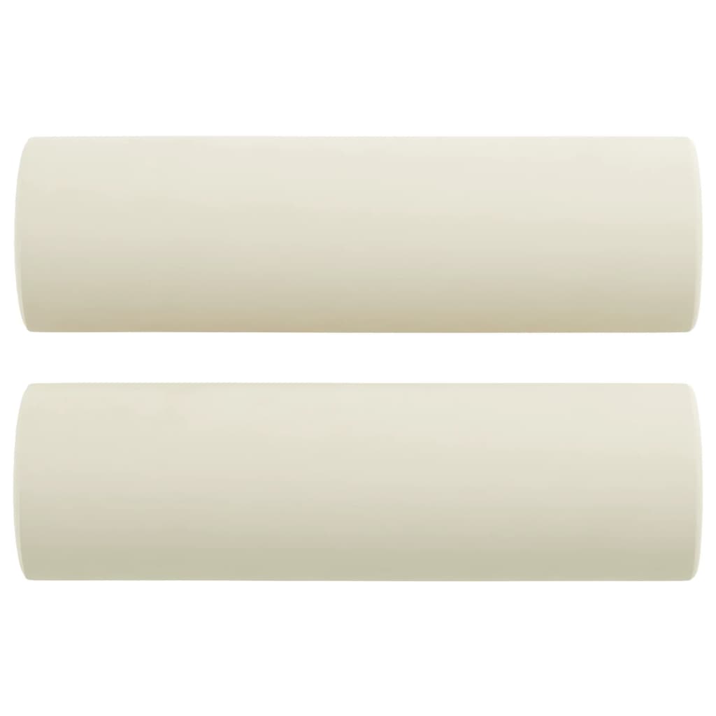 Cuscini Decorativi 2 pz Crema Ã˜15x50 cm in Velluto