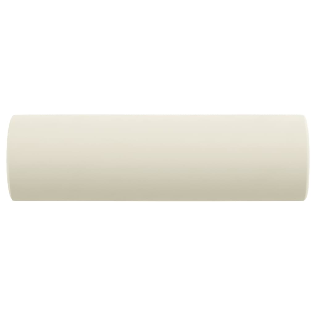 Cuscini Decorativi 2 pz Crema Ã˜15x50 cm in Velluto