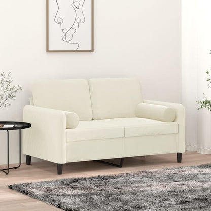 Cuscini Decorativi 2 pz Crema Ã˜15x50 cm in Velluto