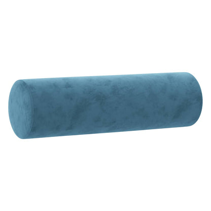 Cuscini Decorativi 2 pz Blu Ã˜15x50 cm in Velluto