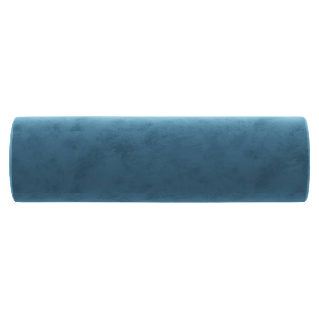 Cuscini Decorativi 2 pz Blu Ã˜15x50 cm in Velluto