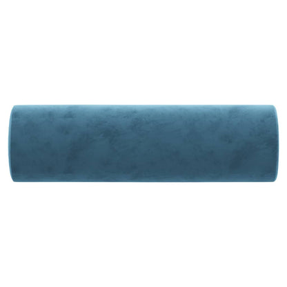 Cuscini Decorativi 2 pz Blu Ã˜15x50 cm in Velluto