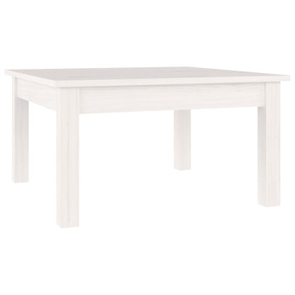 Tavolino da Salotto Bianco 55x55x30 cm Legno Massello di Pino