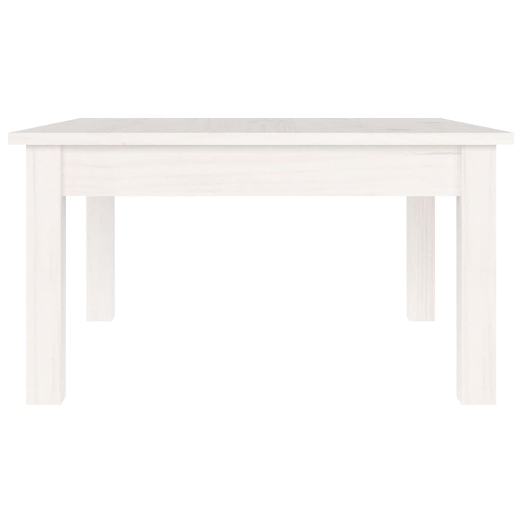 Tavolino da Salotto Bianco 55x55x30 cm Legno Massello di Pino