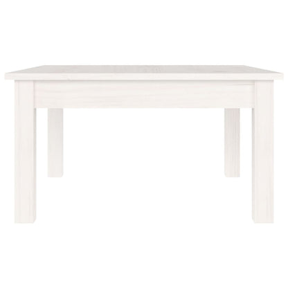 Tavolino da Salotto Bianco 55x55x30 cm Legno Massello di Pino