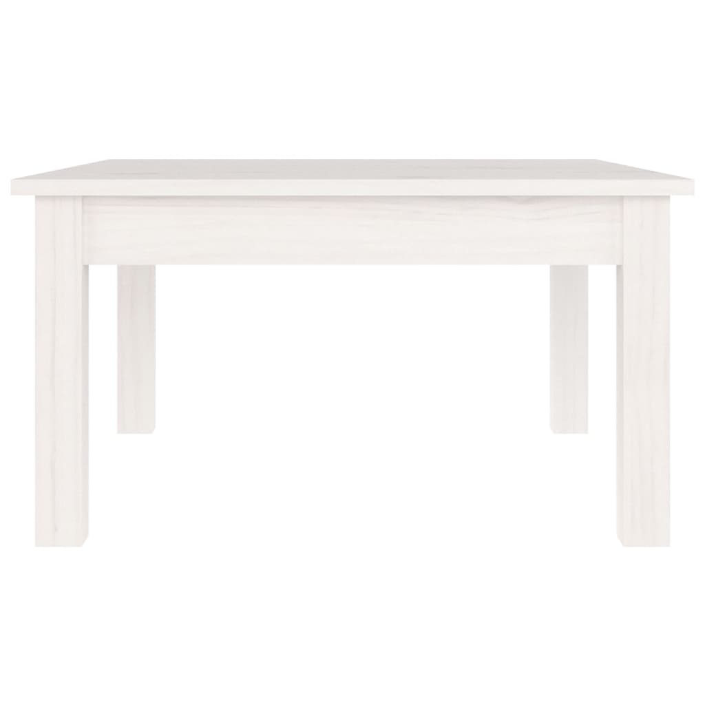 Tavolino da Salotto Bianco 55x55x30 cm Legno Massello di Pino