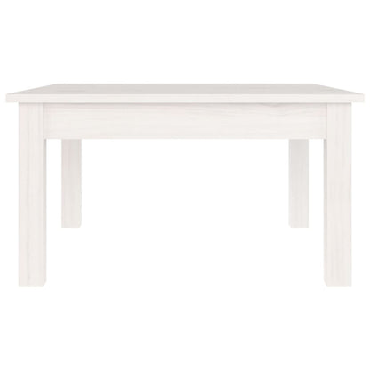 Tavolino da Salotto Bianco 55x55x30 cm Legno Massello di Pino