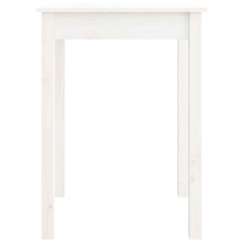 Tavolo da Pranzo Bianco 55x55x75 cm in Legno Massello di Pino