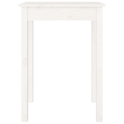 Tavolo da Pranzo Bianco 55x55x75 cm in Legno Massello di Pino