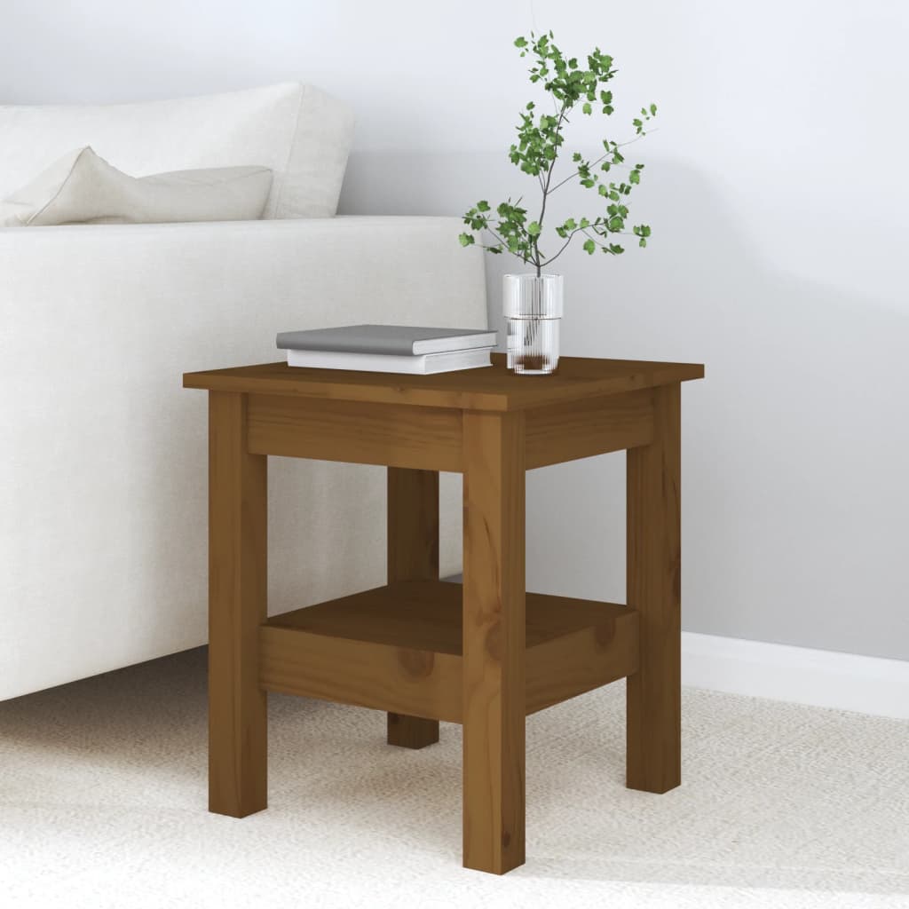 Tavolino da Salotto ambra 35x35x40 cm Legno Massello di Pino