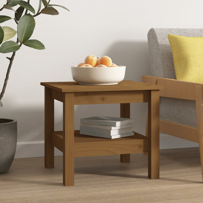Tavolino da Salotto ambra 45x45x40 cm Legno Massello di Pino