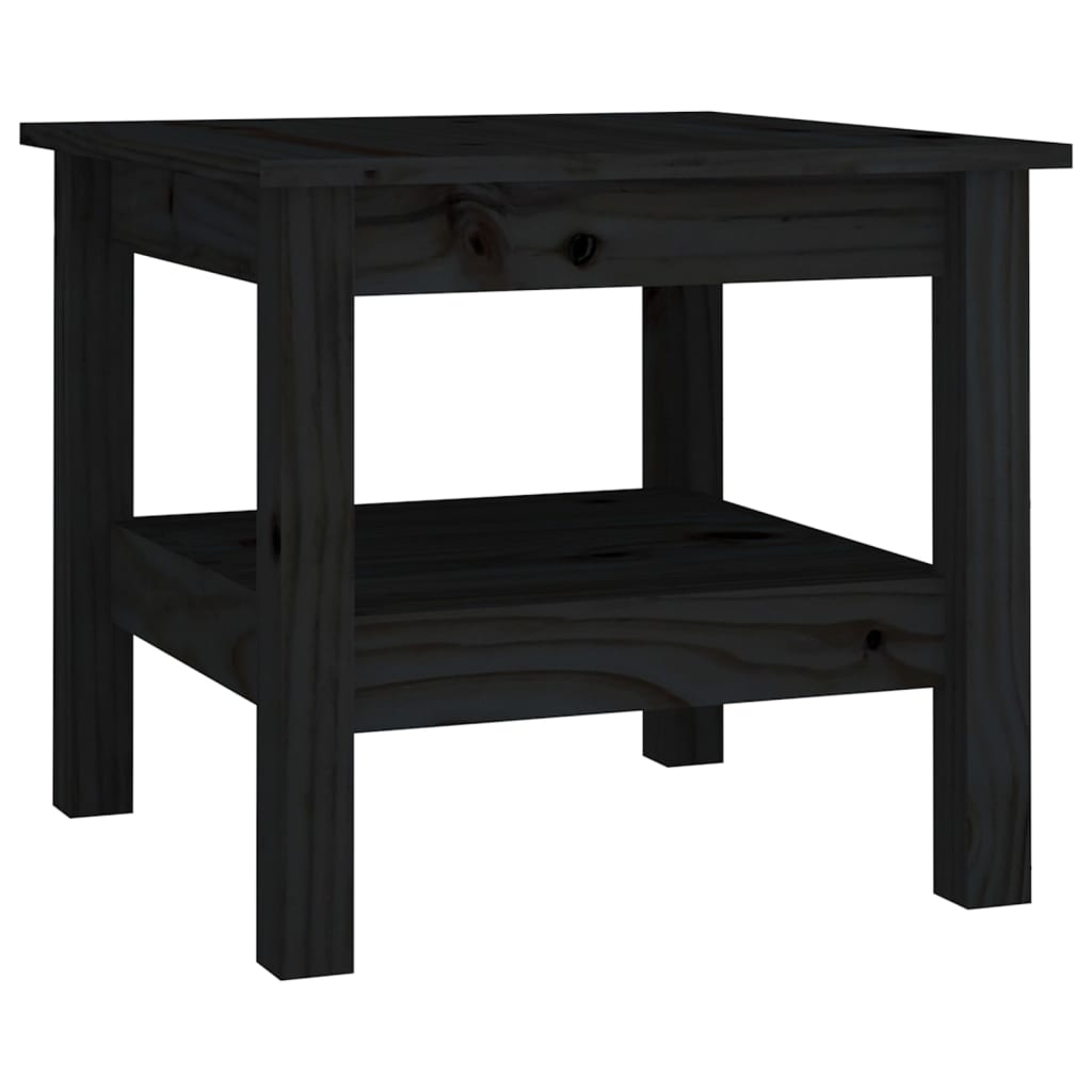 Tavolino da Salotto Nero 45x45x40 cm Legno Massello di Pino