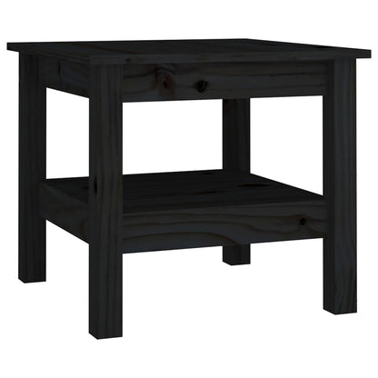 Tavolino da Salotto Nero 45x45x40 cm Legno Massello di Pino
