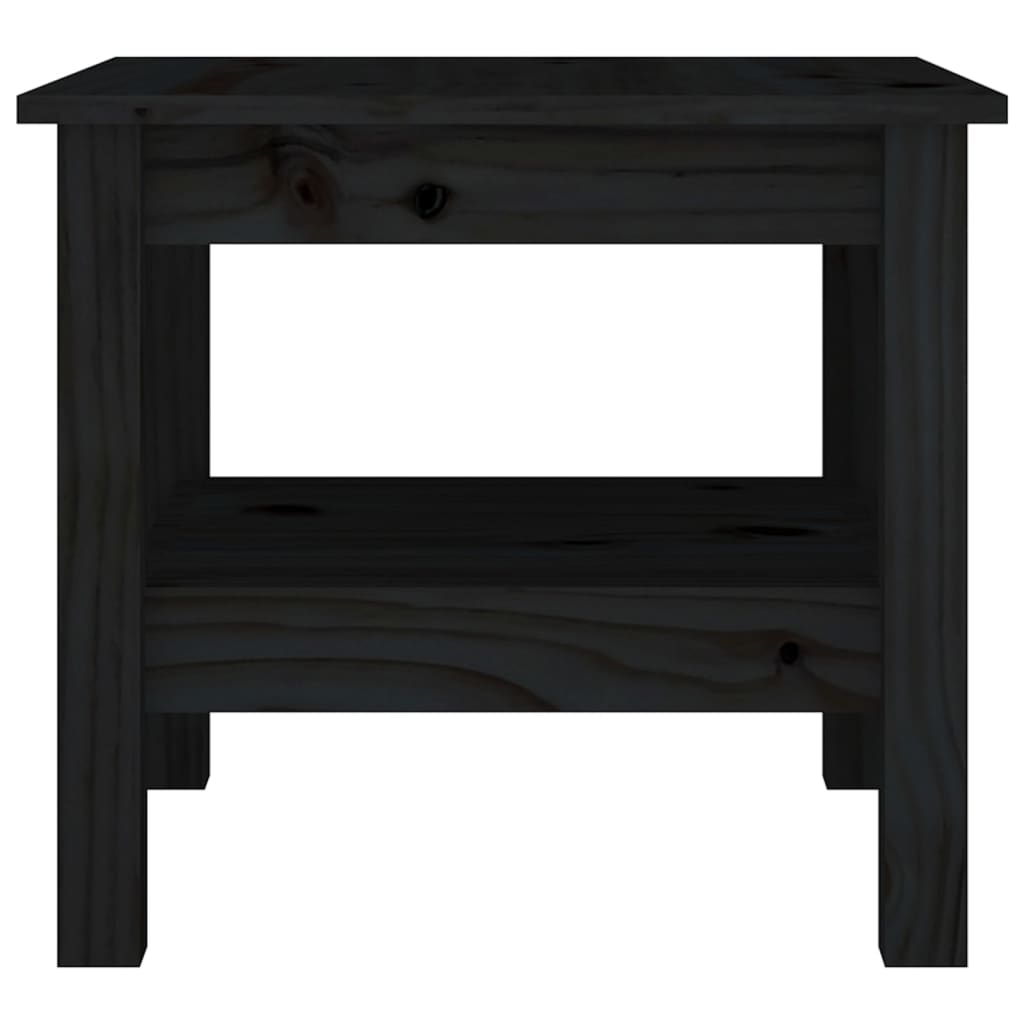 Tavolino da Salotto Nero 45x45x40 cm Legno Massello di Pino