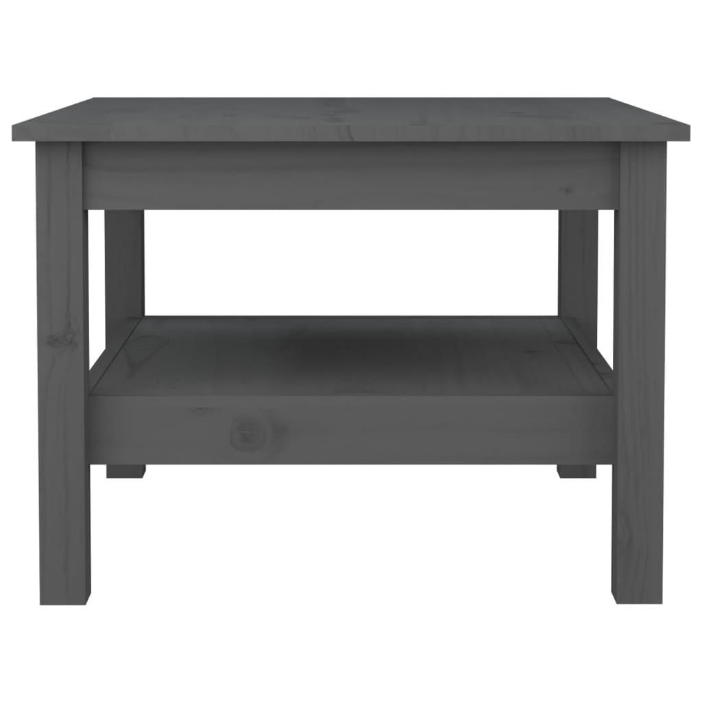 Tavolino da Salotto Grigio 55x55x40 cm Legno Massello di Pino